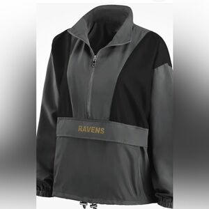 Baltimore Ravens Women’s WEAR By Erin Andrews-Half-Zip Jacket In Charcoal XL